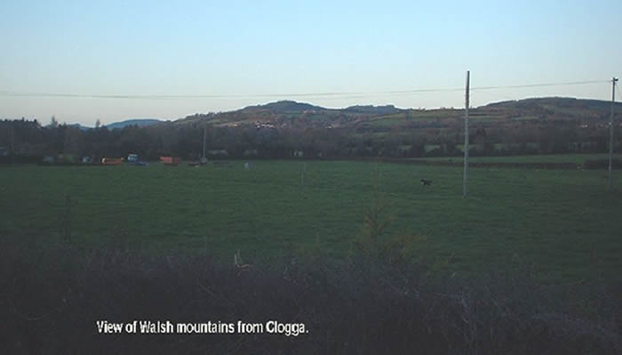 View of the Walsh Mountains and Kilnaspic church from Clogga